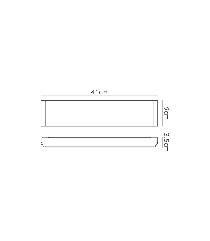 Egeo 41cm Linear Wall Lamp 14W LED 2700K 1100lm Black 3yrs Warranty-3
