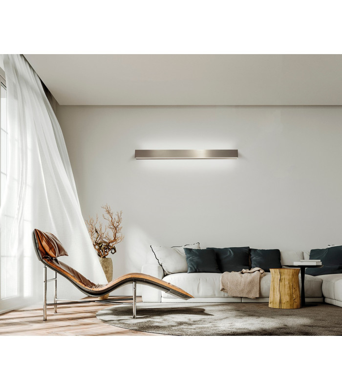Elegance 61cm Linear Up & Down Wall Lamp 24W LED 3000K 2800lm Brushed Grey 3yrs Warranty-4