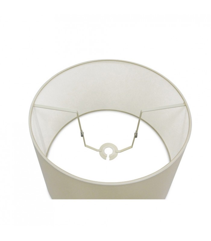 Dual Mount Round Empire, 350, 450 x 280mm Faux Silk Fabric Shade, Ivory Pearl, White Laminate - 4