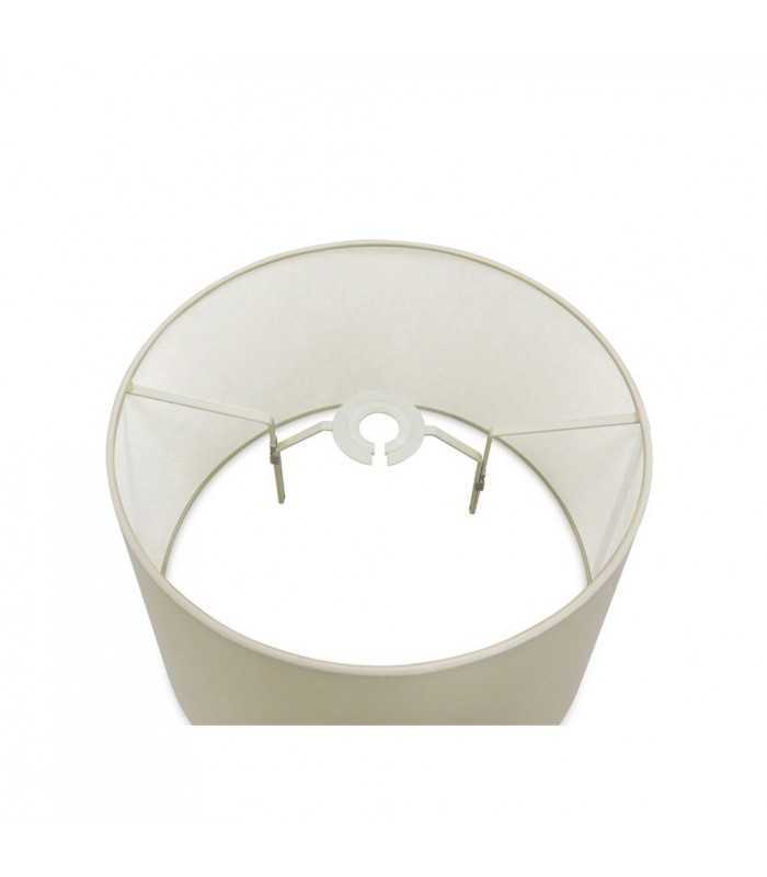 Dual Mount Round Empire, 350, 450 x 280mm Faux Silk Fabric Shade, Ivory Pearl, White Laminate - 5