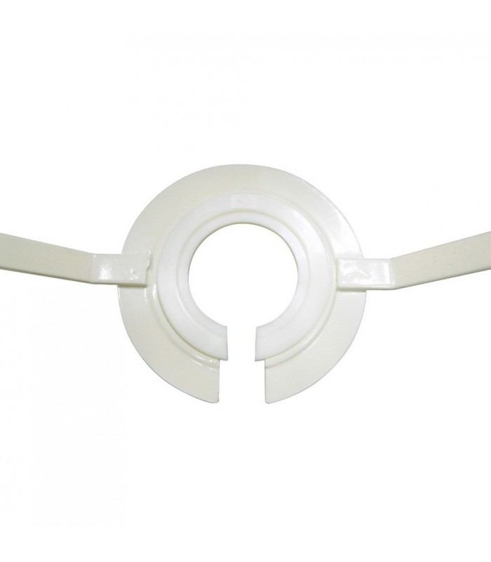 Dual Mount Round Empire, 350, 450 x 280mm Faux Silk Fabric Shade, Ivory Pearl, White Laminate - 6