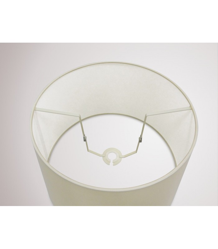 Dual Mount Round Empire, 350, 450 x 280mm Faux Silk Fabric Shade, Ivory Pearl, White Laminate - 9