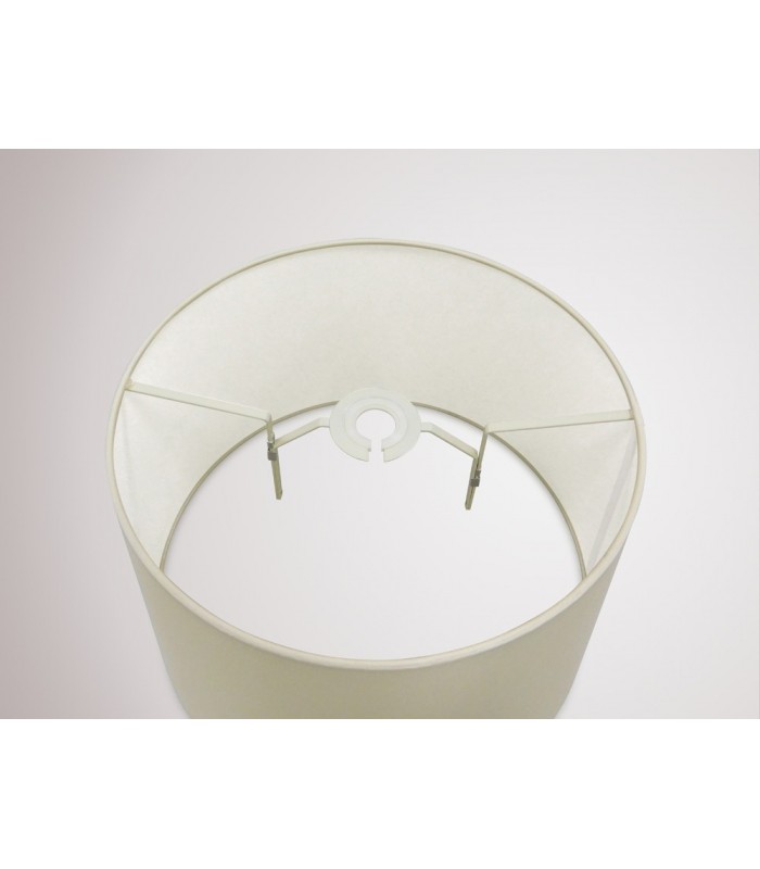 Dual Mount Round Empire, 350, 450 x 280mm Faux Silk Fabric Shade, Ivory Pearl, White Laminate - 10