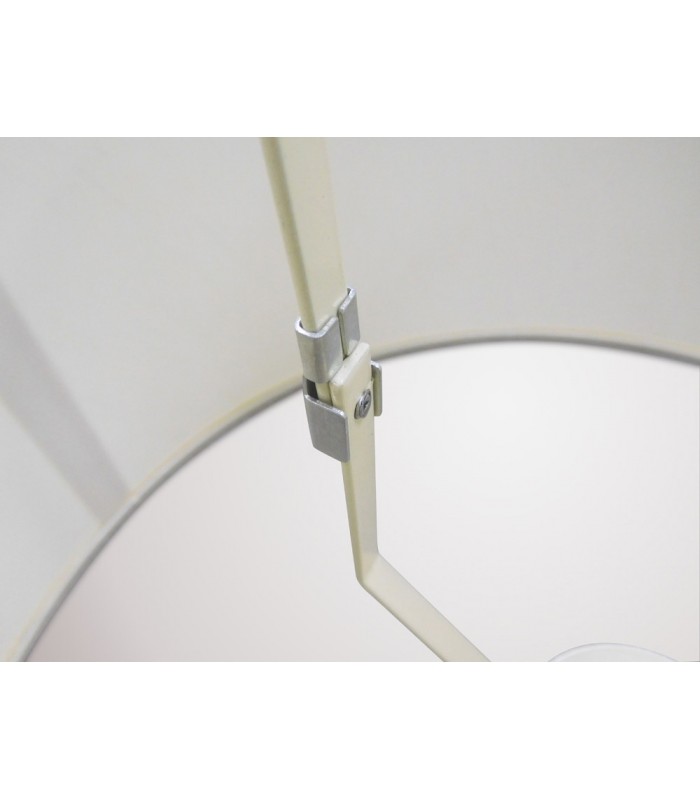 Dual Mount Round Empire, 350, 450 x 280mm Faux Silk Fabric Shade, Ivory Pearl, White Laminate - 12
