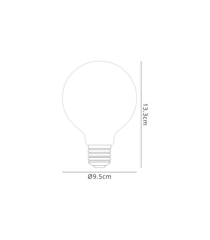 LED Globe 95mm E27 6.5W Warm White 3000K-3