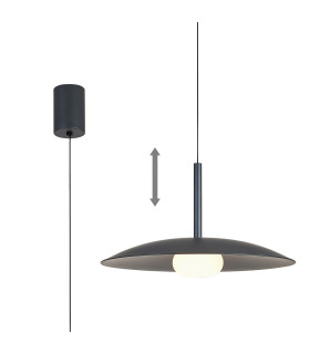 Lidia 40cm Rise And Fall Pendant 12W LED 3000K 1500lm Grey 3yrs Warranty-1