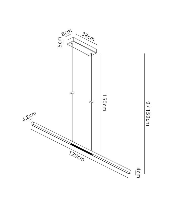 Lineal 1.2m Linear Pendant 24W LED 3000K 2970lm Painted Gold 3yrs Warranty-3