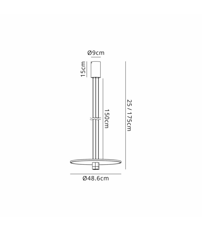 Nomada 48cm Pendant 33W LED 3000K 1000lm Sand Black/Painted Gold 3yrs Warranty-3