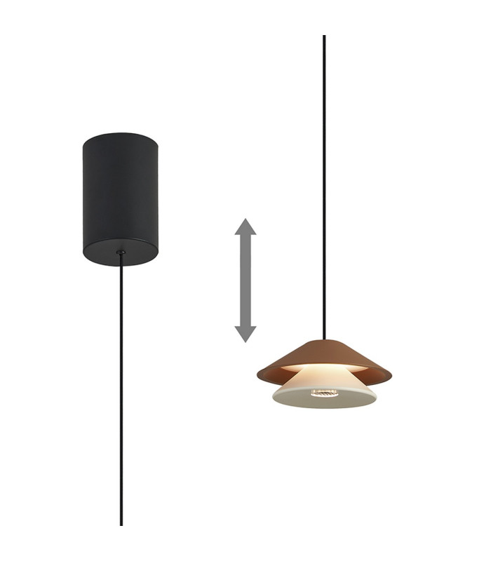 Piccola 13cm Rise & Fall Pendant 5W LED 3000K 550lm Brown 3yrs Warranty-1