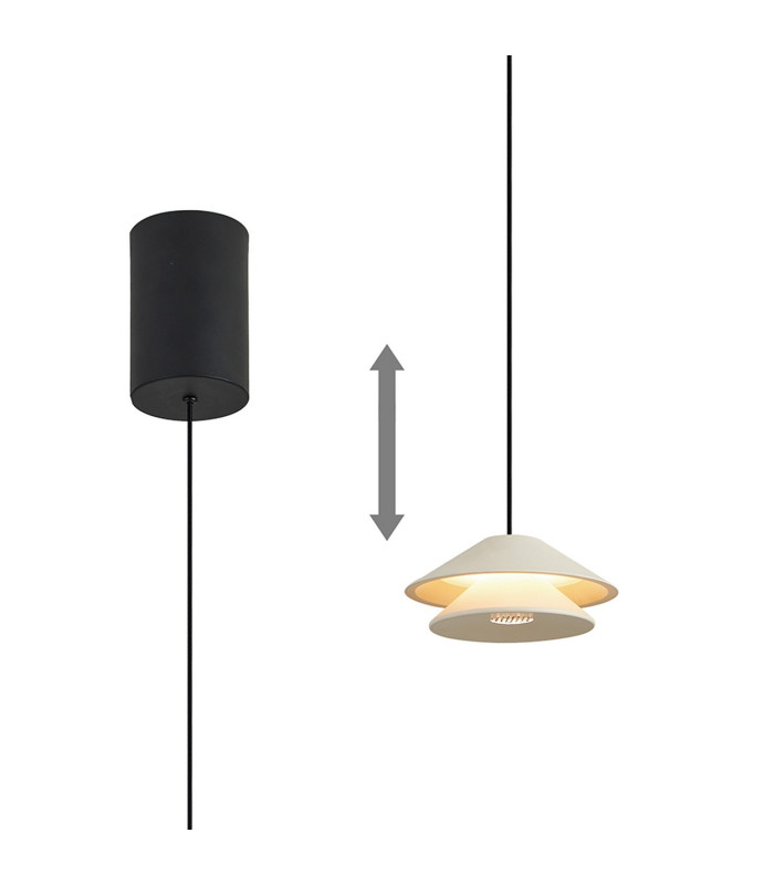 Piccola 13cm Rise & Fall Pendant 5W LED 3000K 550lm White 3yrs Warranty-1