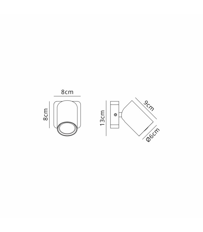 Sal Wall Light GU10 Satin Gold/Matt Black-3