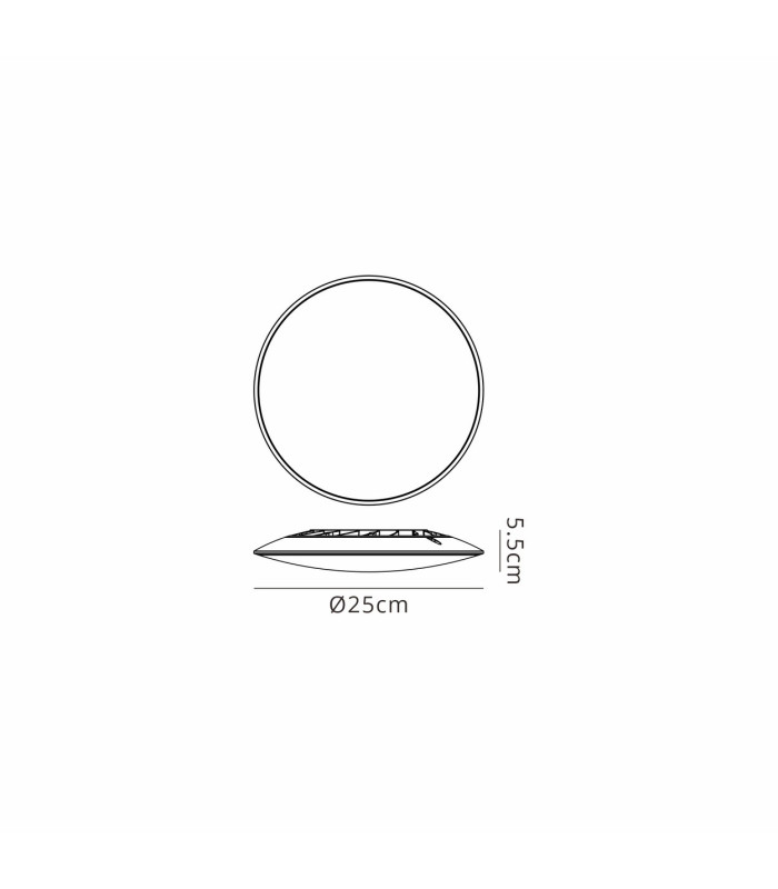 Slim CCT Ceiling 25cm Round 16W LED On Board CCT Switch 3000/4000/5000K 1300lm White 3yrs Warranty-3