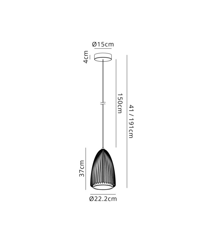 Smart 22cm Pendant 20W LED 3000K 1200lm Sand Black 3yrs Warranty-3