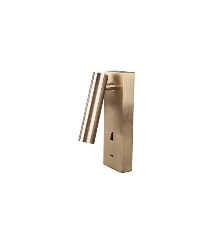 Tarifa III Switched Wall/Reading Light Adjustable With USB-C Socket 3W LED 3000K 210lm Switched Antique Brass-1