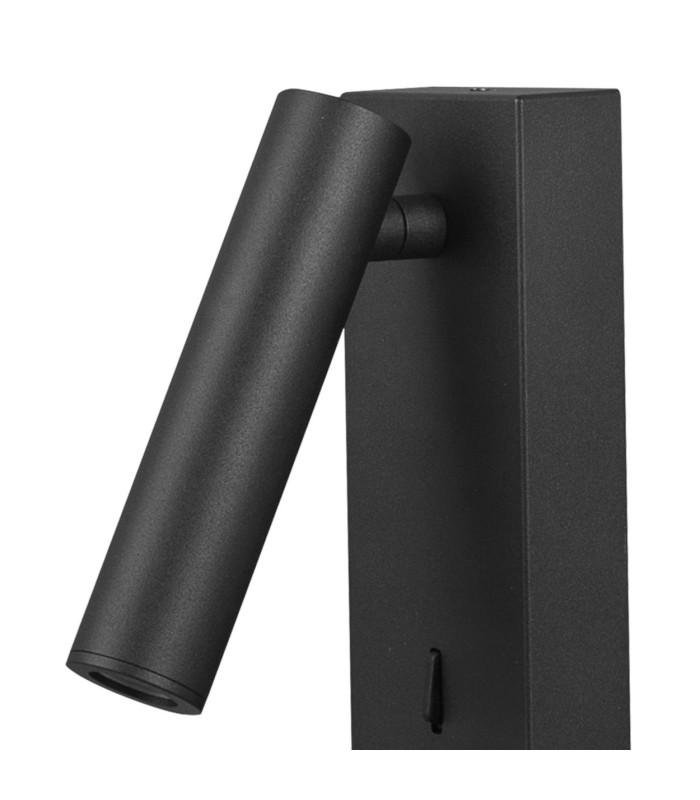 Tarifa III Switched Wall/Reading Light Adjustable With USB-C Socket 3W LED 3000K 210lm Switched Black-4