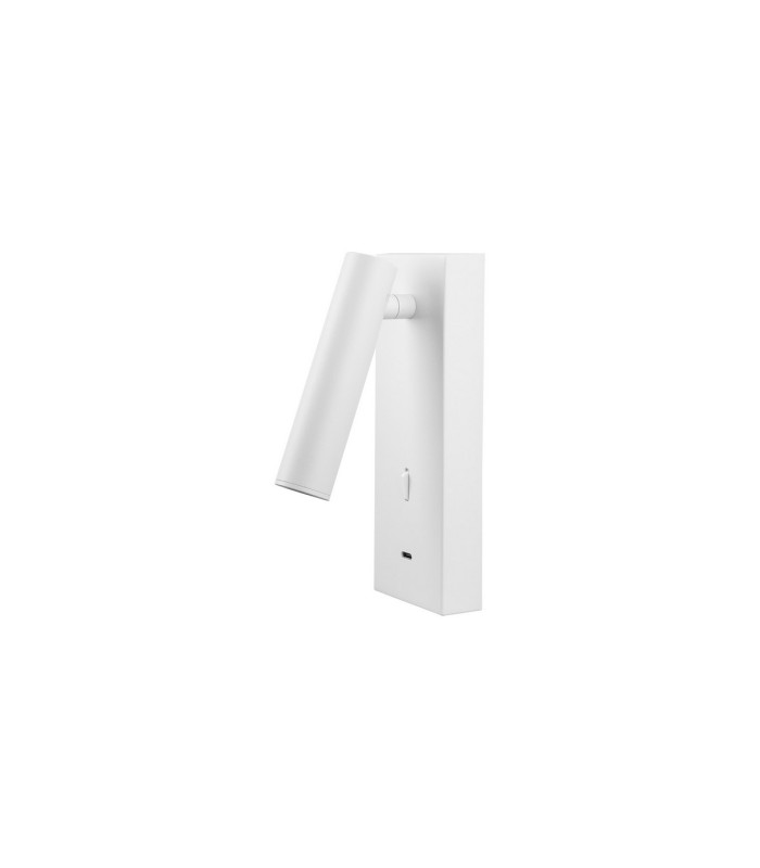 Tarifa III Switched Wall/Reading Light Adjustable With USB-C Socket 3W LED 3000K 210lm Switched White-1