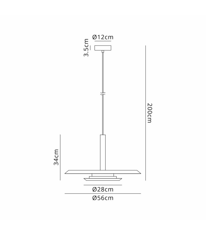 Tina 56cm Pendant 24W LED 3000K 1060lm White/Black 3yrs Warranty-3
