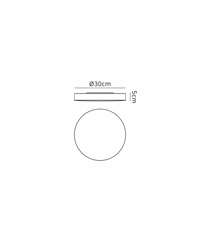 Turin Ceiling 30cm Round 20W LED On Board CCT 3000/4000/5000K 2200lm White 3yrs Warranty-3