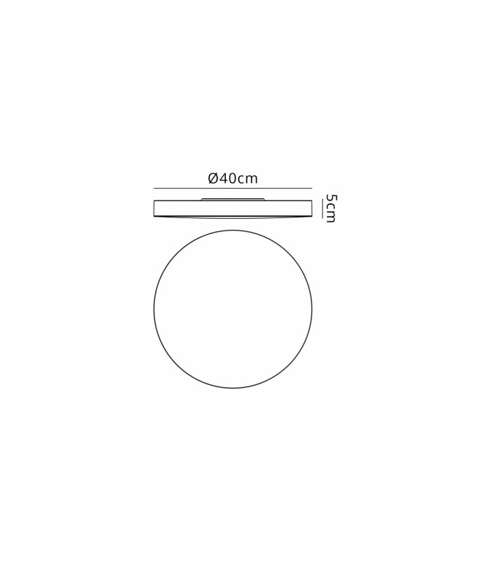 Turin Ceiling 40cm Round 30W LED On Board CCT 3000/4000/5000K 3300lm White 3yrs Warranty-3