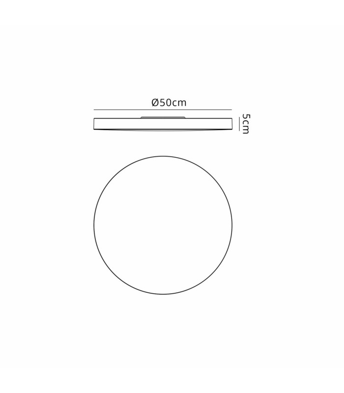 Turin Ceiling 50cm Round 40W LED On Board CCT 3000/4000/5000K 4400lm White 3yrs Warranty-3