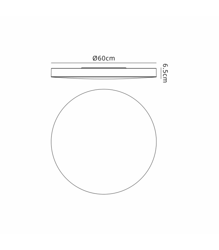 Turin Ceiling 60cm Round 50W LED On Board CCT 3000/4000/5000K 5500lm White 3yrs Warranty-3