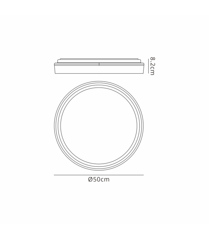 Verona 50cm Round Ceiling 55W LED With Remote Control 2700K-5000K 7350lm Grey 3yrs Warranty-3