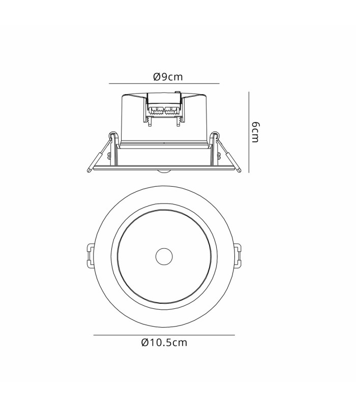 Yucatan Recessed Spotlight With PIR Sensor 8W LED 2700/3000/4000K CCT 720lm White IP54 Driver Included-3
