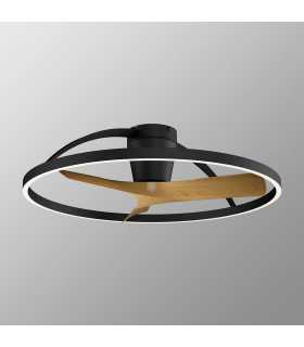 Nepal II 75cm 32W LED Dimmable Light With 32W DC Reversible Fan Black/Wood Finish Remote Control 4000lm-2