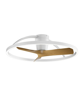 Nepal II 75cm 32W LED Dimmable Light With 32W DC Reversible Fan White/Wood Finish Remote Control 4000lm-1