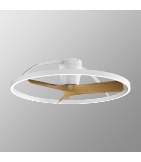 Nepal II 75cm 32W LED Dimmable Light With 32W DC Reversible Fan White/Wood Finish Remote Control 4000lm-2