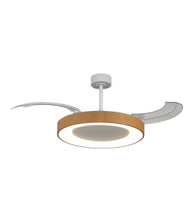 Niseko Fan L 62cm 40W LED Dimmable Ceiling Light With 40W DC Fan 2700-5000K Remote Control 4400lm White/Wood-1