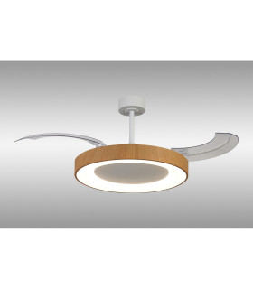 Niseko Fan L 62cm 40W LED Dimmable Ceiling Light With 40W DC Fan 2700-5000K Remote Control 4400lm White/Wood-2