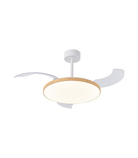 Slim Fan 50cm 50W LED Dimmable Ceiling Light With 30W DC Fan 2700-5000K Remote Control 3500lm Wood-1