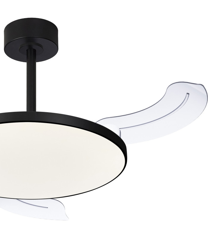 Slim Fan Mini 40cm 45W LED Dimmable Ceiling Light With 25W DC Fan 2700-5000K Remote Control 5000lm Black-5