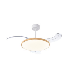 Slim Fan Mini 40cm 45W LED Dimmable Ceiling Light With 25W DC Fan 2700-5000K Remote Control 3150lm Wood-1