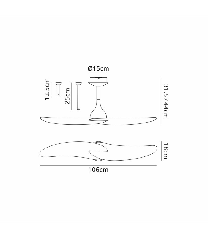 Ipanema 1m 32W Twin Blade Ceiling Fan (No Light) Remote Control White 5yrs Warranty-3
