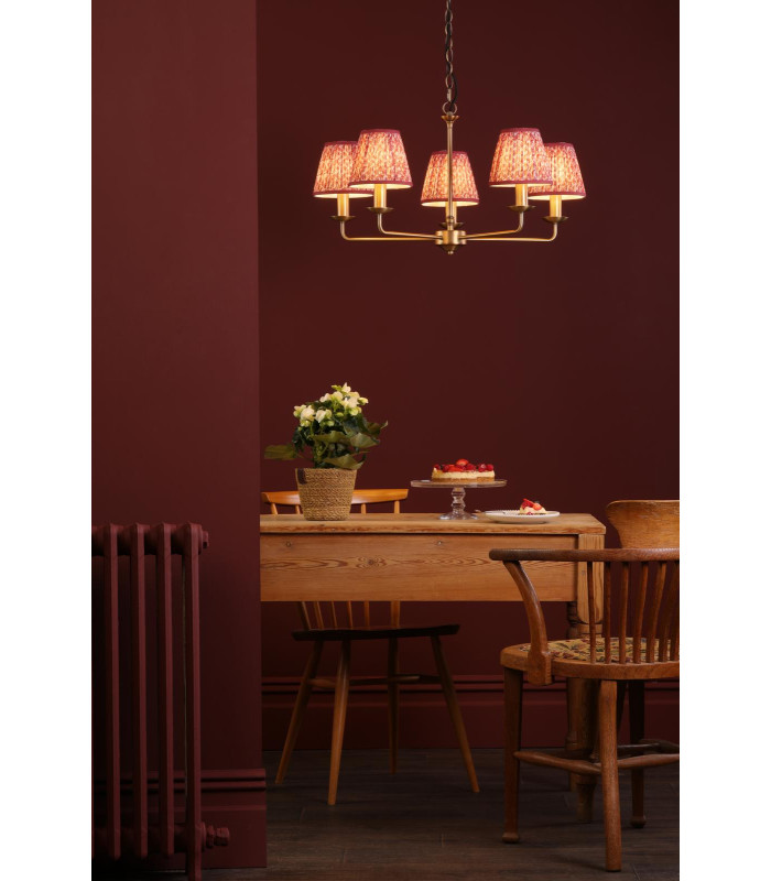 Favian 5 Light Ceiling Pendant Matt Bronze With Shade-2