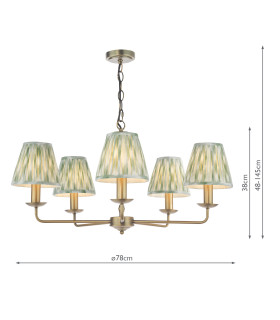 Favian 5 Light Ceiling Pendant Matt Bronze With Shade-2