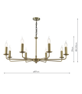 Favian 8 Light Ceiling Pendant Matt Bronze Fitting Only-2