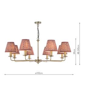 Favian 8 Light Ceiling Pendant Matt Bronze With Shade-2