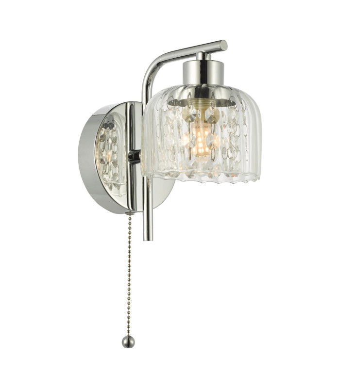 Forseti Bathroom Wall Light Polished Chrome and Glass IP44-1