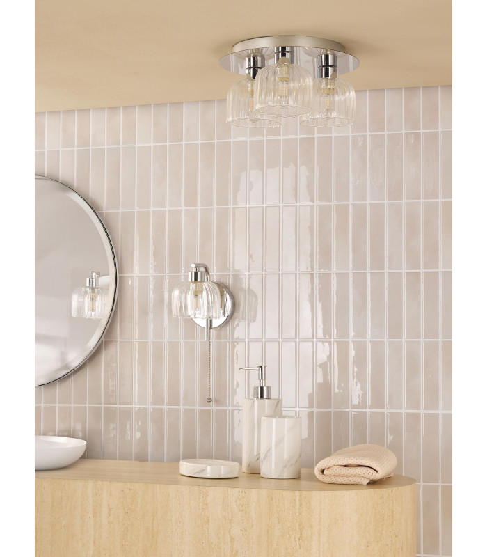 Forseti Bathroom Wall Light Polished Chrome and Glass IP44-5