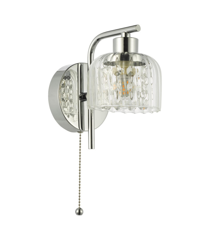 Forseti Bathroom Wall Light Polished Chrome and Glass IP44-7