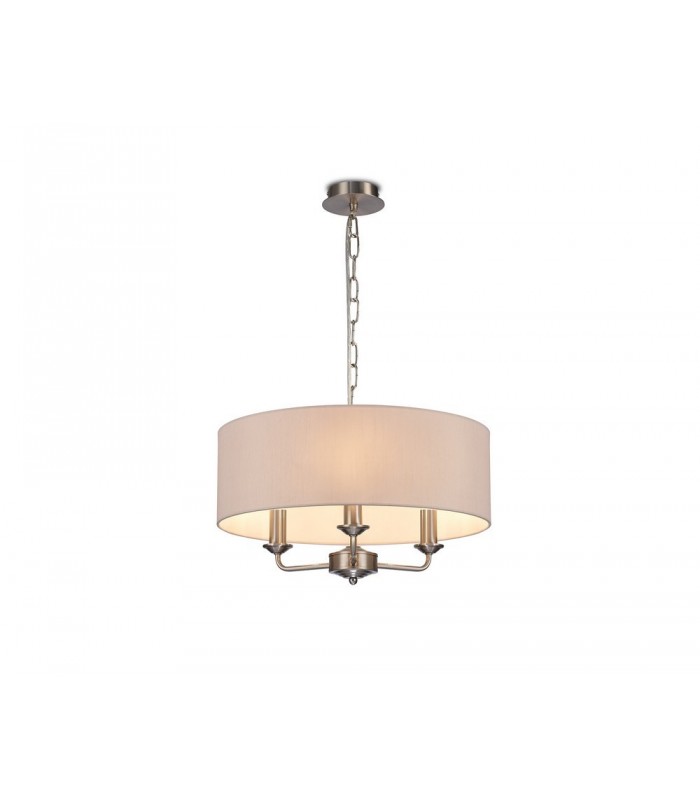 Round Cylinder, 450 x 150mm Dual Faux Silk Fabric Shade, Nude Beige, Moonlight - 6