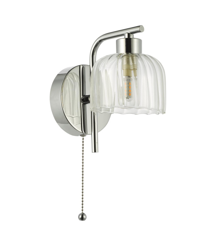 Forseti Bathroom Wall Light Polished Chrome and Glass IP44-10
