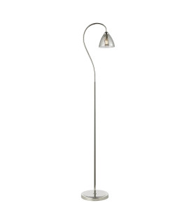 Glynis Floor Lamp Polished Nickel and Smoked Ribbed Glass-1