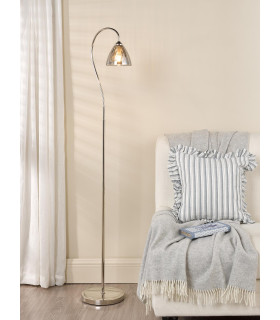 Glynis Floor Lamp Polished Nickel and Smoked Ribbed Glass-2