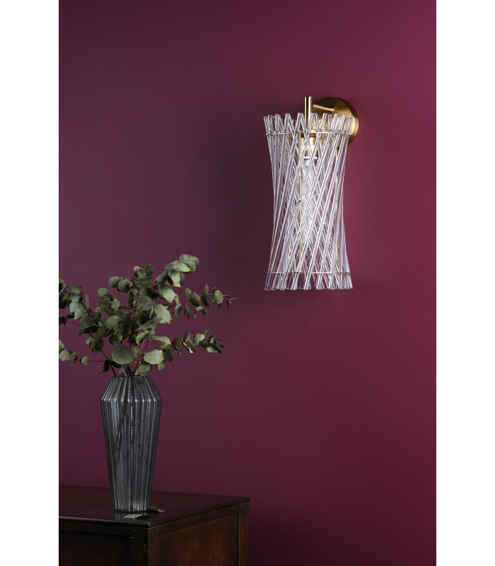 Loire Wall Light Natural Brass and Glass-3