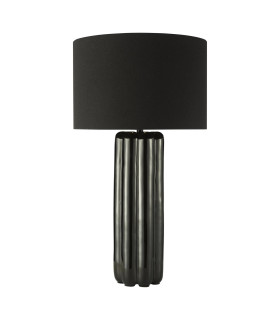 Hebron Table Lamp Black Ceramic With Shade-1