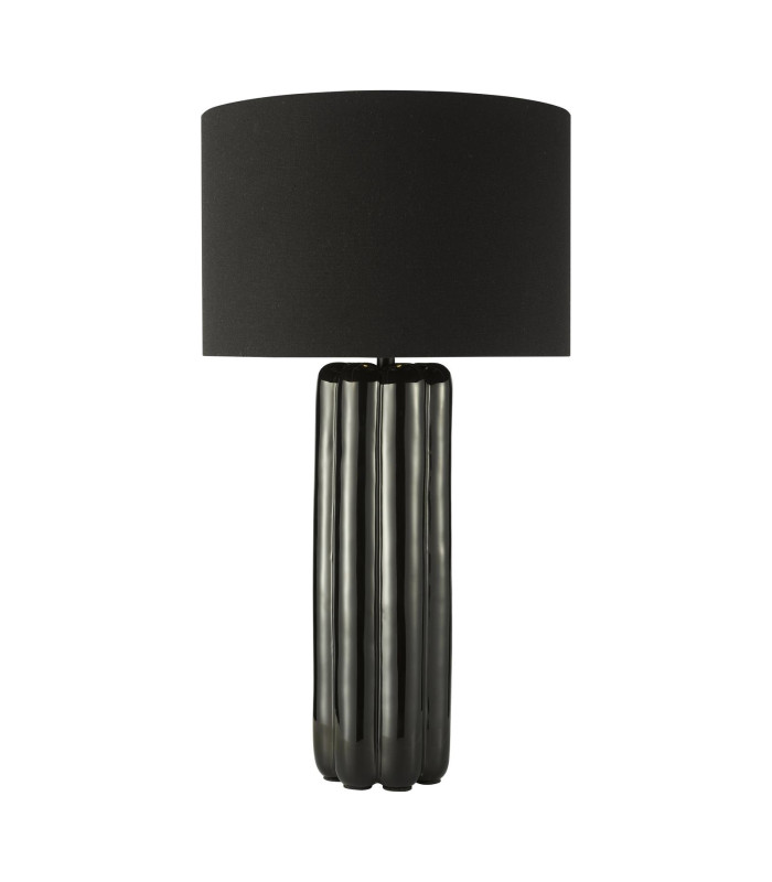 Hebron Table Lamp Black Ceramic With Shade-1